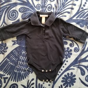 Pottery Barn long sleeve navy colored onsie Polo